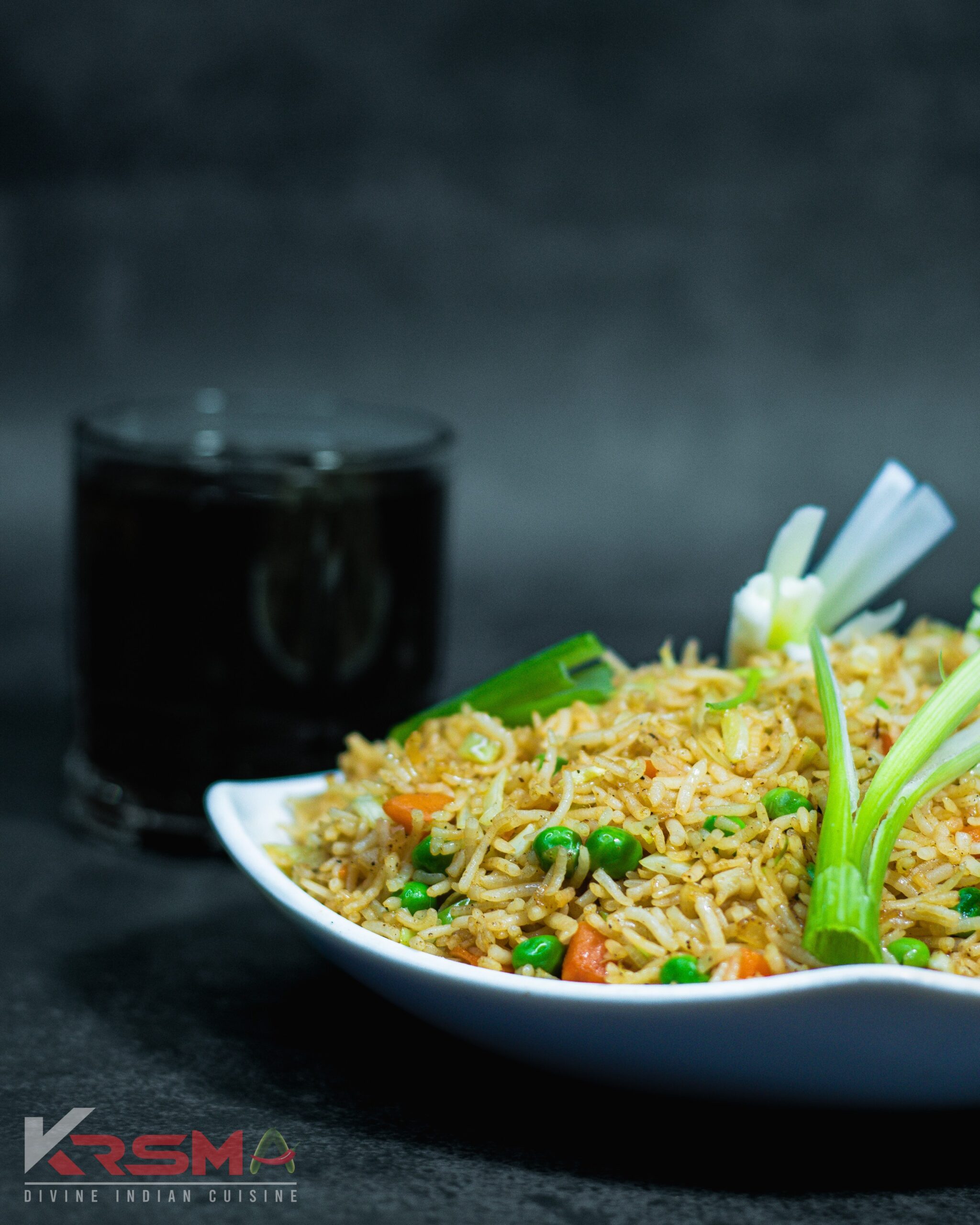 Fried Rice - Fluffy, flavorful fried rice with aromatic spices, served fresh at Krsma Indian restaurant.